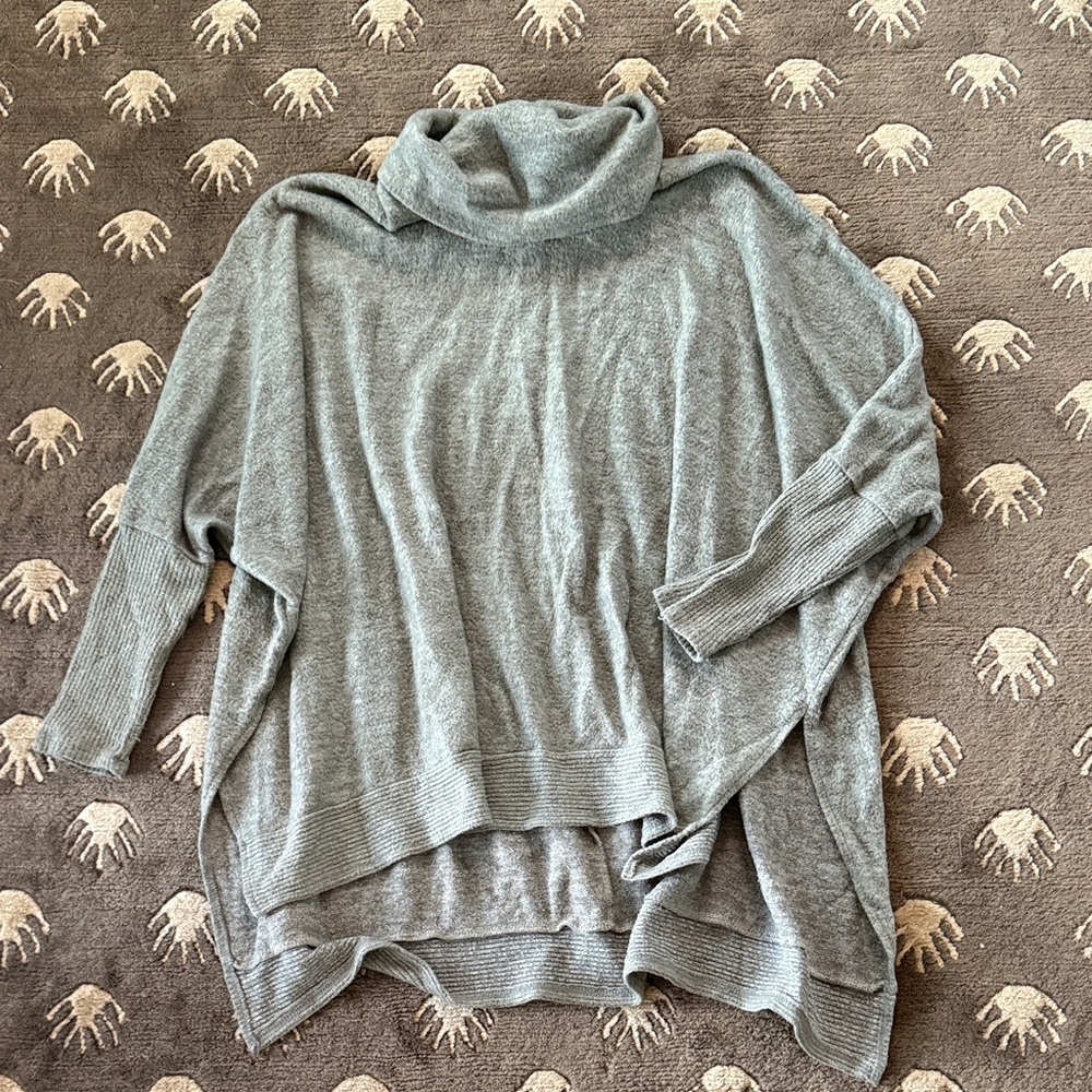 Light Green Oversized Cowl Neck Sweater